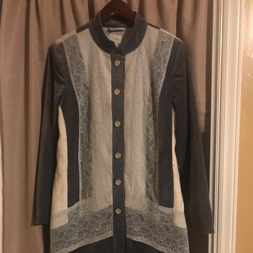 Chico’s Button Down Grey/Cream Coat